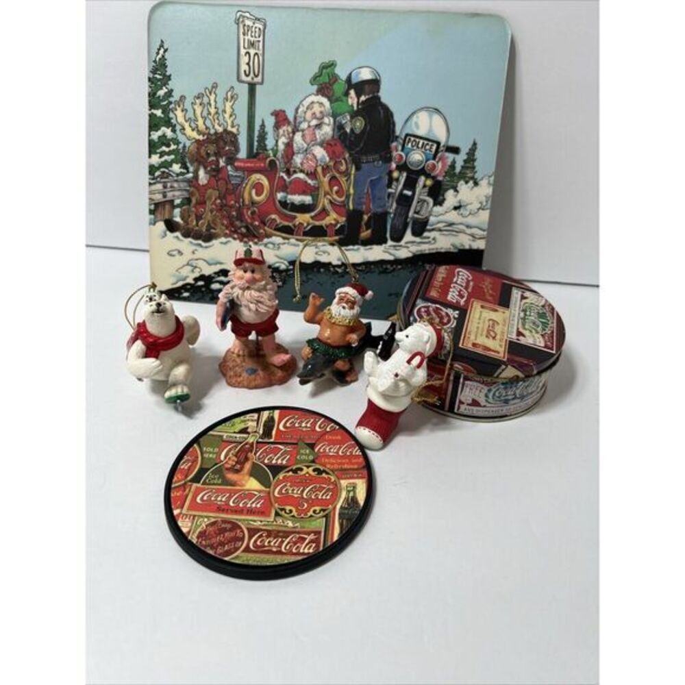Coca Cola Santa And‎ Polar Bear Ornaments
